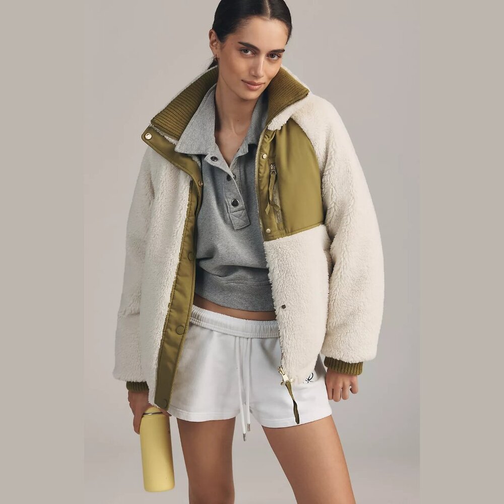 NEW Varley Sizes S, M, L Women's Glover Reversible Jacket - Birch/ Bright Moss